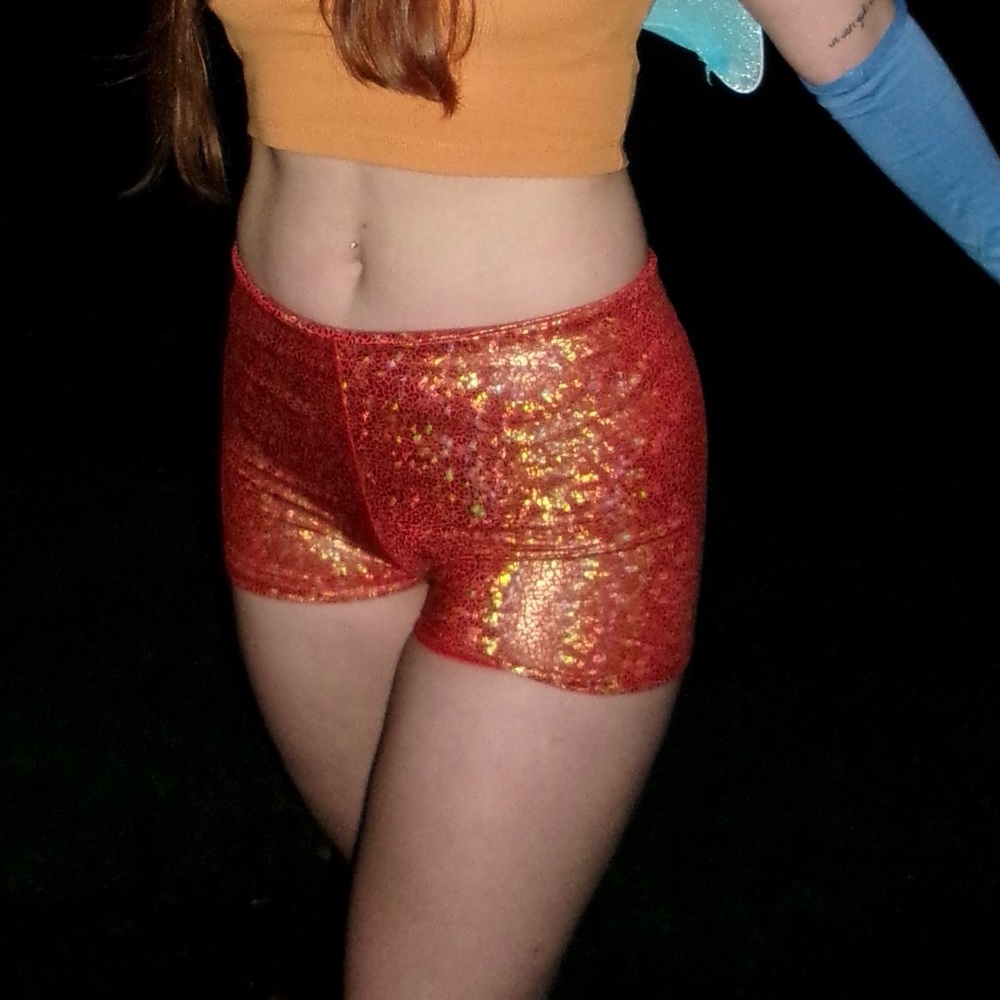 Holographic High Waist Women Shorts
